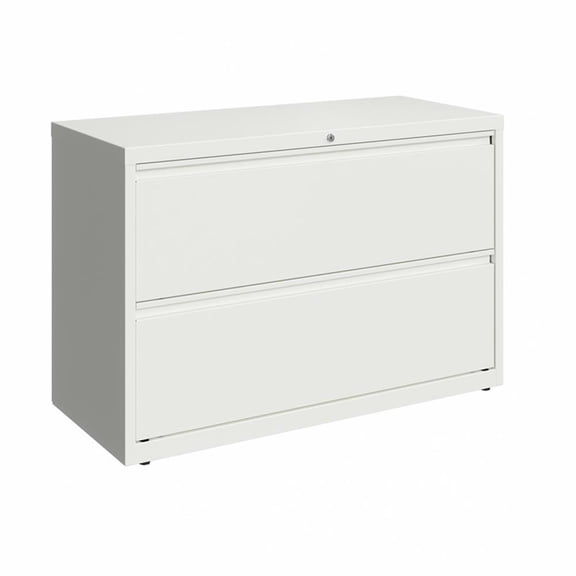 UrbanPro 42" 2-Drawer Modern Metal Lateral Filing Cabinet in White