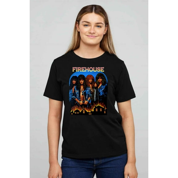 Firehouse Hold Your Fire Album Design Rock Band T-shirt up to size 5XL.