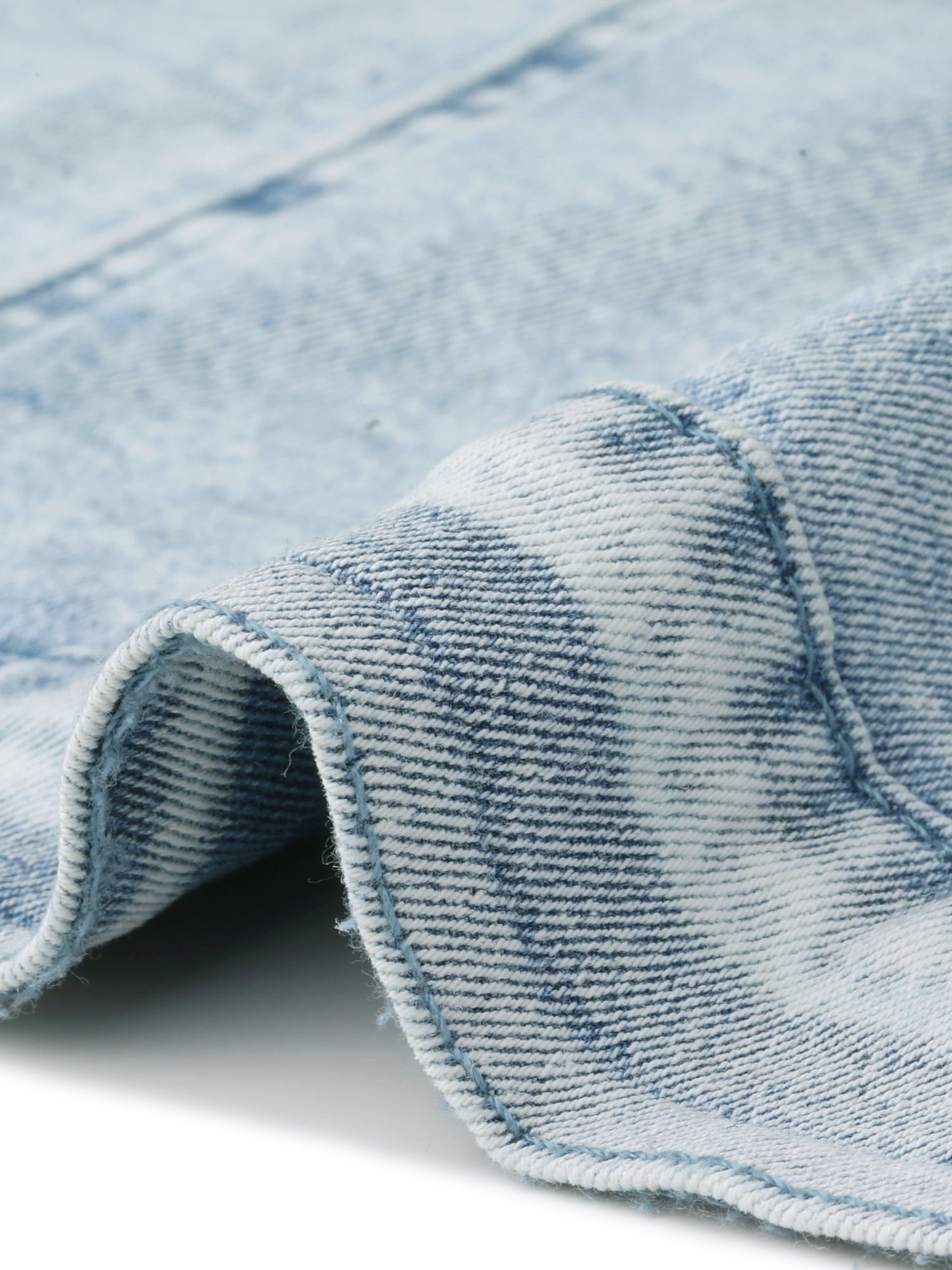 DARING DIVA Women's Plus Button Closed Cropped Denim Jacket 4X Light Blue Snow Wash