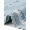 thumbnail image 6 of DARING DIVA Women's Plus Button Closed Cropped Denim Jacket 4X Light Blue Snow Wash, 6 of 6