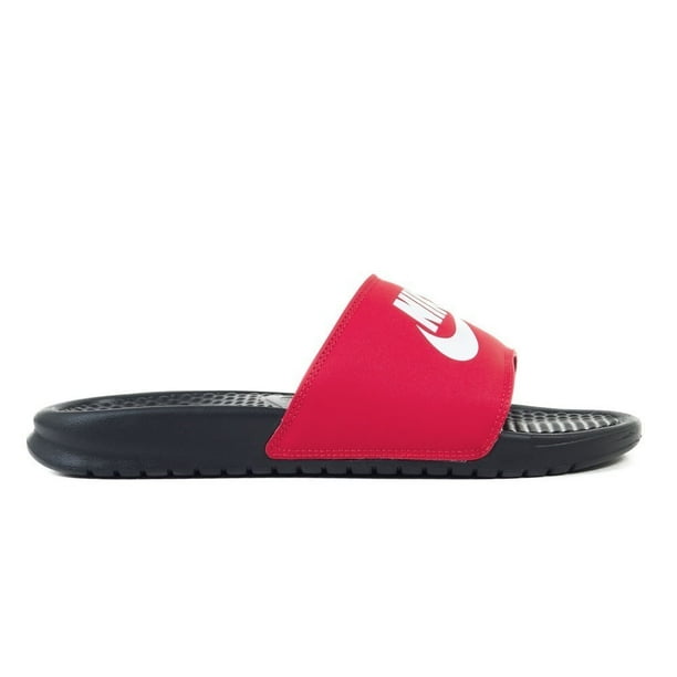 Nike red benassi slides hotsell