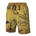thumbnail image 5 of Kdxio Coffee Vintage Pattern Mens Casual Shorts - Drawstring Summer Beach Sports Shorts for Men, 5 of 9