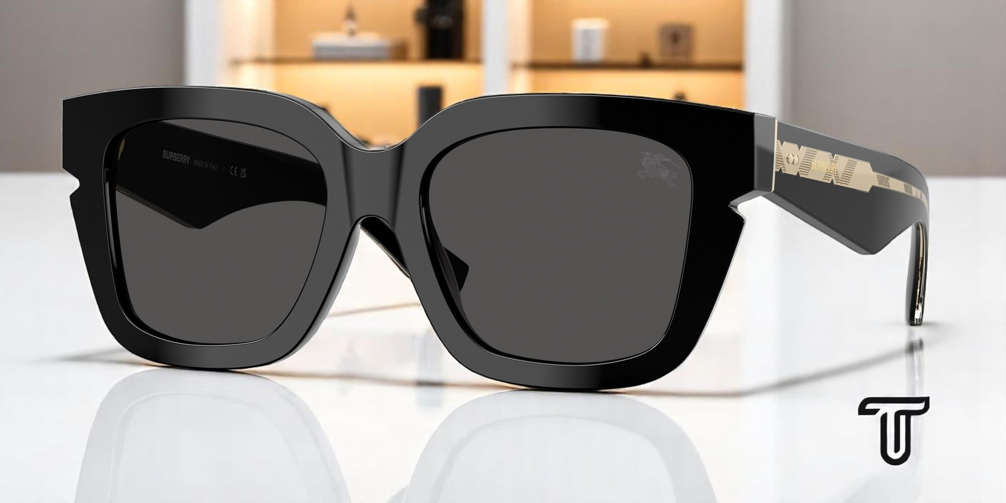 BURBERRY BE4455 416187 Black Dark Grey 55 mm Women's Sunglasses
