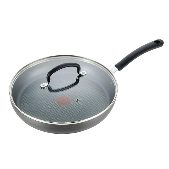 T-fal Ultimate Hard Anodized Nonstick Fry Pan 12 Inch Oven Safe 400F, Lid Safe 350F Cookware, Pots and Pans, Dishwasher Safe Black