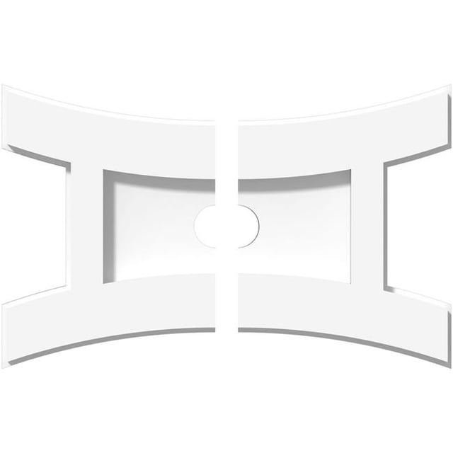Ekena Millwork CMP10X6HN2-01000 1 in. ID x 2 in. Rectangle Haven Architectural Grade PVC Contemporary Ceiling Medallion - 2 Piece