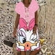thumbnail image 5 of Disney Minnie Mickey Mouse vestidos de mujer Nuevo verano mujeres manga corta mini vestido casual fiesta noche cuello pico sexy vestido, 5 of 5