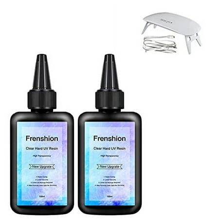 2X100ML Upgrade Crystal Transparent Epoxy Resin UV Resin with Lamp for Resin Molds jewelry Earrings Necklace Bracelet Making