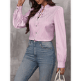 thumbnail image 7 of Womens Striped Button Down Shirts Classic Long Sleeve Stylish Office Work Blouses Tops Pink XXL, 7 of 7