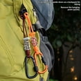 thumbnail image 2 of Cordón con Mosquetón, Gancho de Copa, Accesorio de Escalada, Mochila, de Paracord para Exteriores, Color Negro., 2 of 5