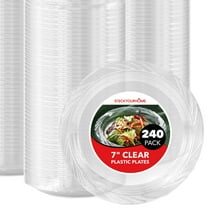 Stock Your Home Clear Disposable Plastic Party Plates, 7", 240 Count