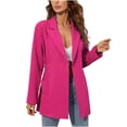 thumbnail image 2 of LOVZFMLL Jackets for Women's Pure Color Fashion Lapel Button Long Sleeve Small Blazer Overcoat Tops, 2 of 7
