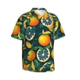 thumbnail image 2 of Balery Fresh Orange Print Men's Hawaiian Shirts Short Sleeve Beach Shirt Relaxed Fit Vacation Button Down Shirts-Medium, 2 of 9