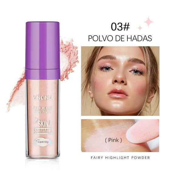 Bilqis Fairy Stick Highlight Powder, Stick Puff Fairy Bomb, Loose Powder Brush Stick Contouring Powder Shimming Powder for Eyes, Face, Body