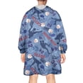 thumbnail image 2 of Blue Baseball Silhouette Pattern Wearable Oversized Blanket,Wearable Blanket Hoodie for Adults,Cozy Hooded Blankets with Super Pockets,Super Warm Fuzzy Pullover for Women & Men, 2 of 6
