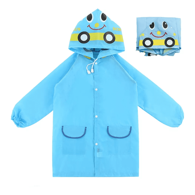 Poncho Impermeable Capa Lluvia Niño Colegio Kinder Escuela AZUL