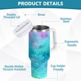 thumbnail image 4 of 40 oz Insulated Stainless Steel Tumbler Double Wall Stainless Steel Tumbler with 2-Way Drinking Pastel Blue Dandelions, 4 of 9