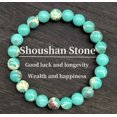 thumbnail image 3 of Pulsera de piedra natural para hombres y mujeres de cristal verde de cuentas de joyería hecha a mano Unisex Boho para el uso diario, 3 of 6