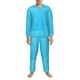 thumbnail image 3 of Balery Sky Blue Glitter Pijama para Hombre de Dos Piezas con Manga Larga, Conjunto de Dormir y Descanso Suave con Bolsillos-Large, 3 of 7