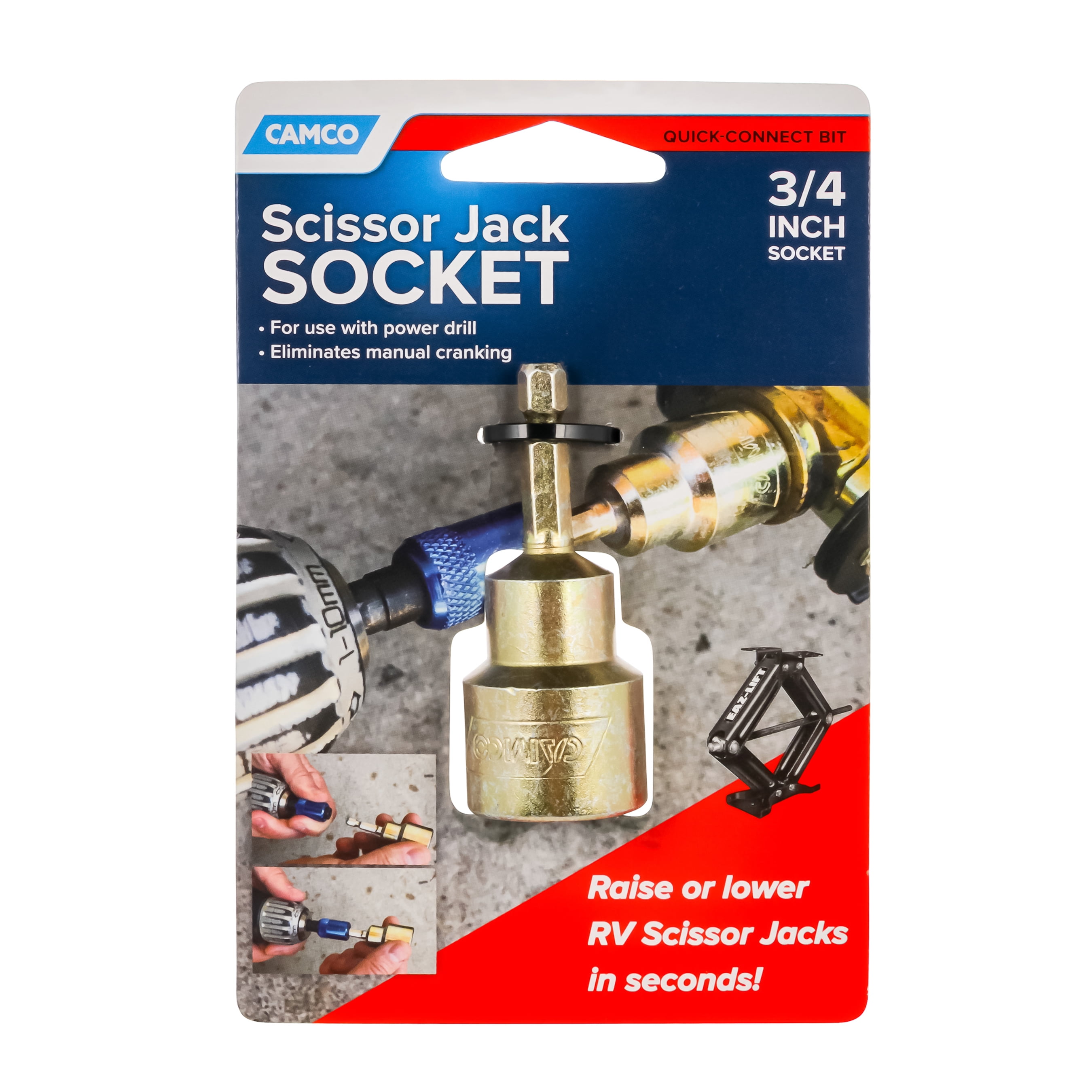 (2 pack) Camco 3/4-inch Quick Connect Scissor Jack Socket - Brown (57367)