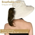 thumbnail image 4 of Sun Hats for Women Gardening Hat Wide Brim Ponytail Beach Sun Protection Breathable Cotton Summer Hat with Fold-Up Brim, 4 of 16