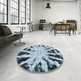 thumbnail image 3 of Ahgly Company Indoor Square Abstract Blue Abstract Area Rugs, 3' Square, 3 of 6
