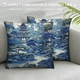 thumbnail image 3 of COMIO  Chinese Style Blue And White Porcelain Decorative Pillow Covers Chinese Style Blue And White Porcelain Throw Pillow Case Cushion Cover for Couch, Indoor Outdoor Decorations Home Decor, 3 of 5