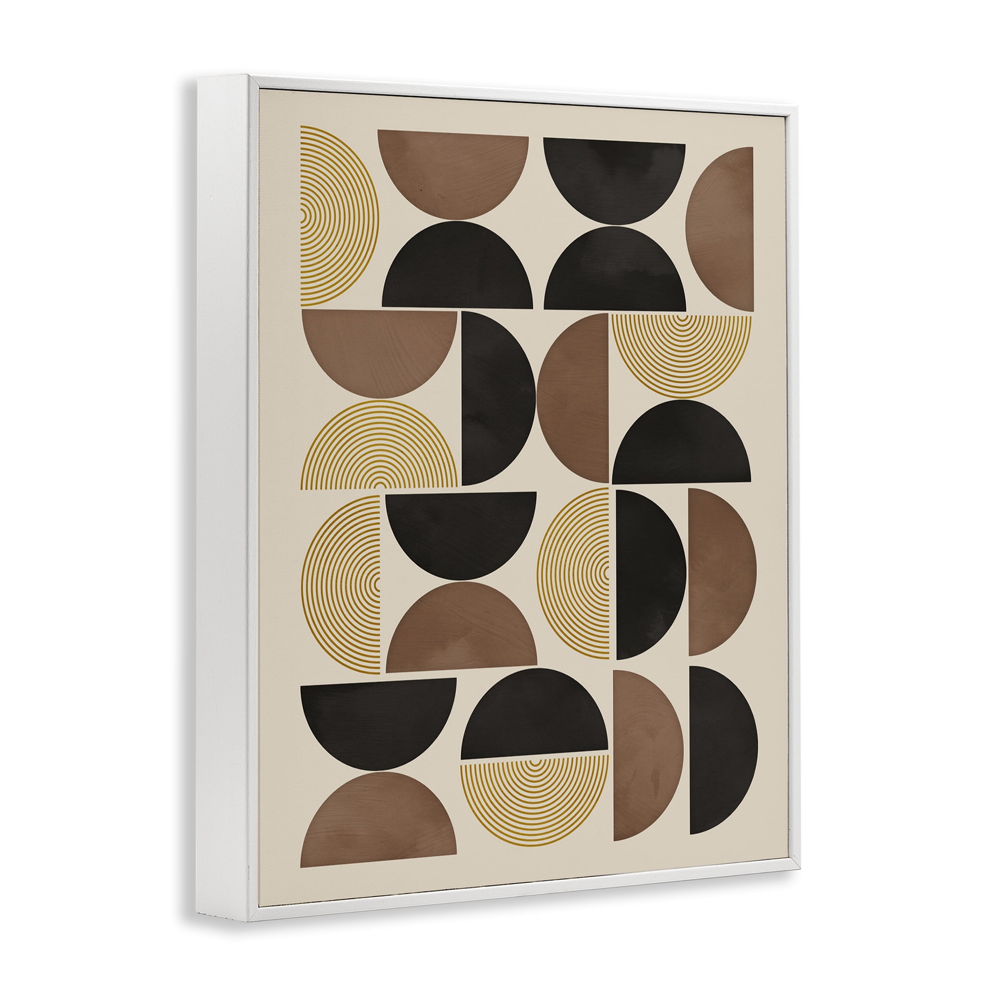 Stupell Industries Midcentury Geometric Arches Abstract Painting White Framed Art Print Wall Art, 16 x 20