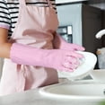 thumbnail image 4 of 2 Pairs Reusable Cleaning Gloves - Latex Free Kitchen Cleaning Gloves with Cotton Liner- Household Dishwashing Gloves. Non- Slip Waterproof (Large. Blue+Pink), 4 of 5