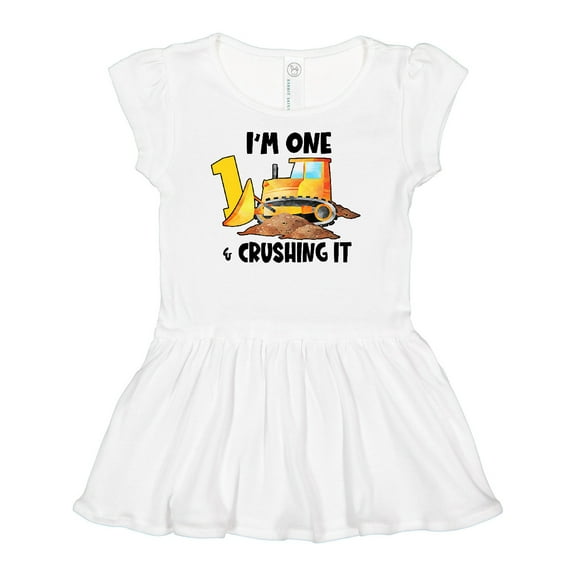 Inktastic I'm 1 and Crushing It Construction 1st Birthday Girls Baby Dress