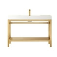 thumbnail image 5 of Ablitas 48" Single Sink Bathroom Vanity Brushed Gold Metal Frame White Top, 5 of 8