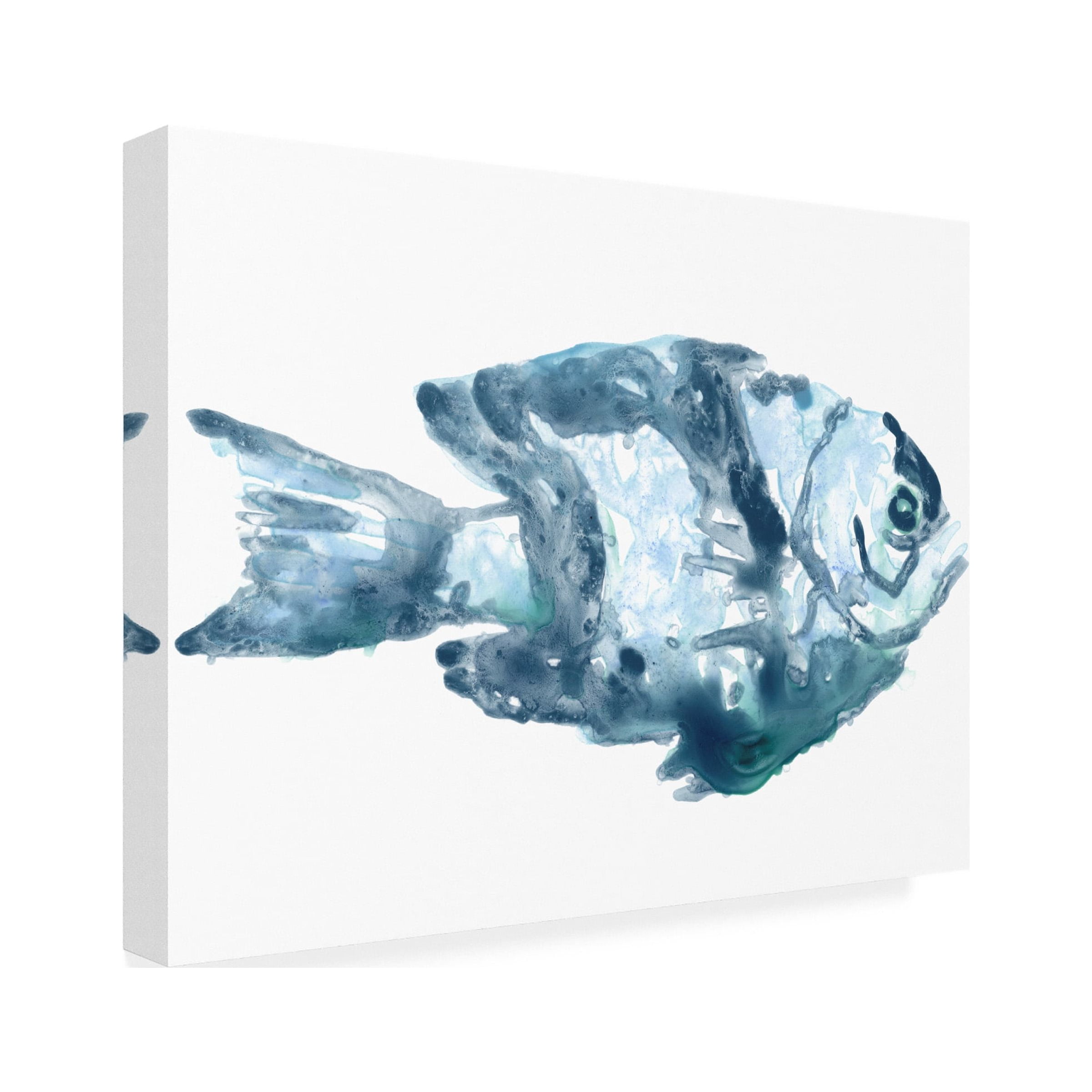 June Erica Vess 'Blue Ocean Fish III' Canvas Art
