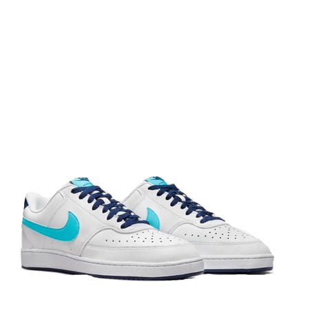 Men's Nike Court Vision Lo White/Turquoise Blue-Blue Void (DM1187 100) - 10