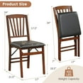 thumbnail image 2 of Barara King Dining Chairs,Restaurant Side Bistro Chair,Set of 2 Folding Chairs with Padded Seat and Rubber Wood Frame-Brown, 2 of 6