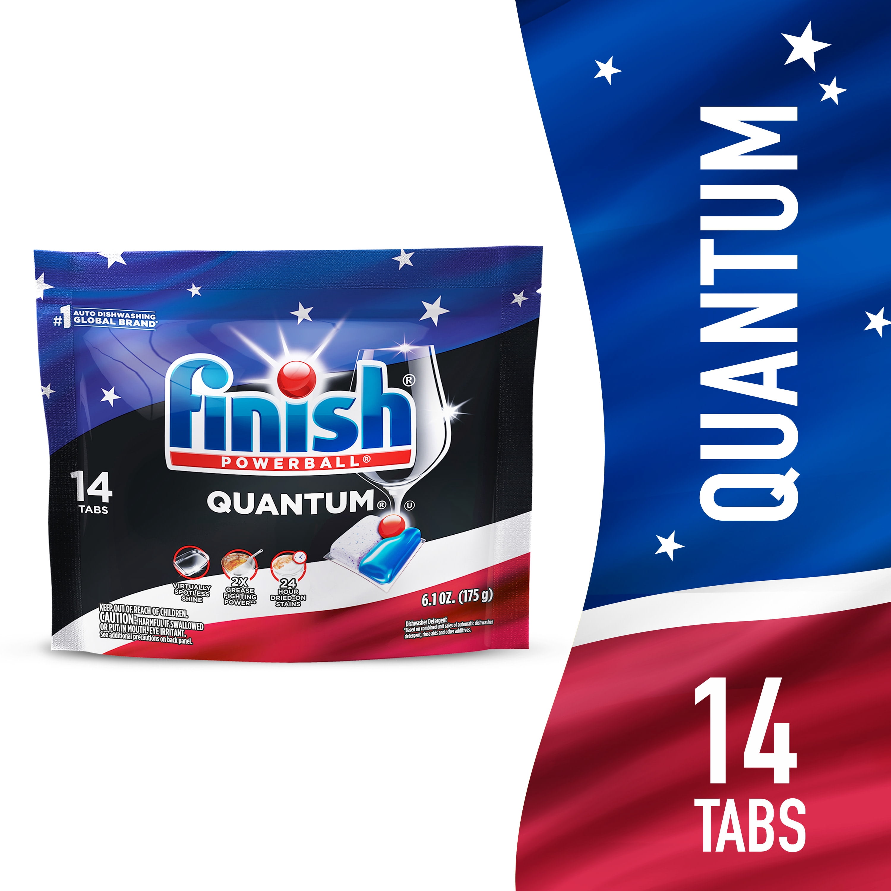 (8 pack) Finish Quantum Dishwasher Pods, No Pre-Rinse Dishwasher Detergent Tabs Soap, Advanced Clean, 14 Count