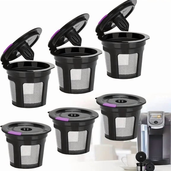 Reusable K Cups for Keurig, Universal Refillable Coffee Filters for Single Serve Coffee Maker, 3-Pack of Reusable Pods, Black