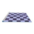 thumbnail image 2 of Ahgly Company Machine Washable Indoor Square Checkered Blue Modern Area Rugs, 8' Square, 2 of 4