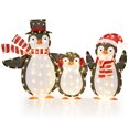 thumbnail image 1 of Costway 3 PCS Lighted Penguin Family with 194 LED Lights Zip Ties & Ground Stakes, 1 of 10