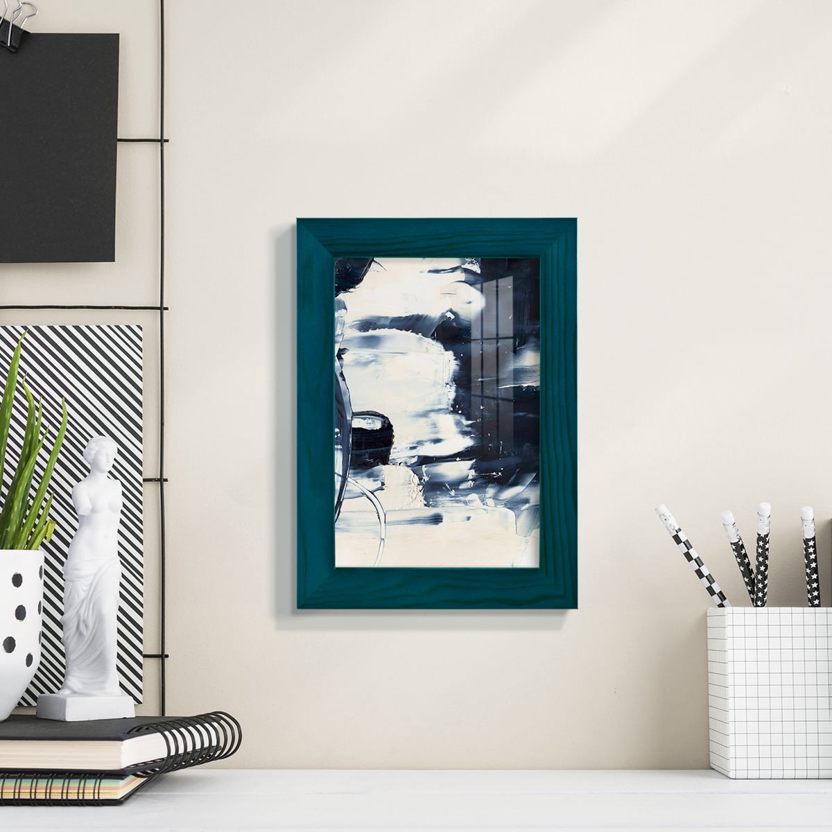 Wave Rider II -Framed Print w/glass-Ocean Blue