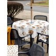 thumbnail image 5 of Outdoor Tablecloth with Umbrella Hole for Patio/Picnic/Party/Camping, Brown Spring Floral Waterproof Table Cloth Square Cover Washable, Flowers Leaves Elegant Pastoral (54"x 54"), 5 of 8