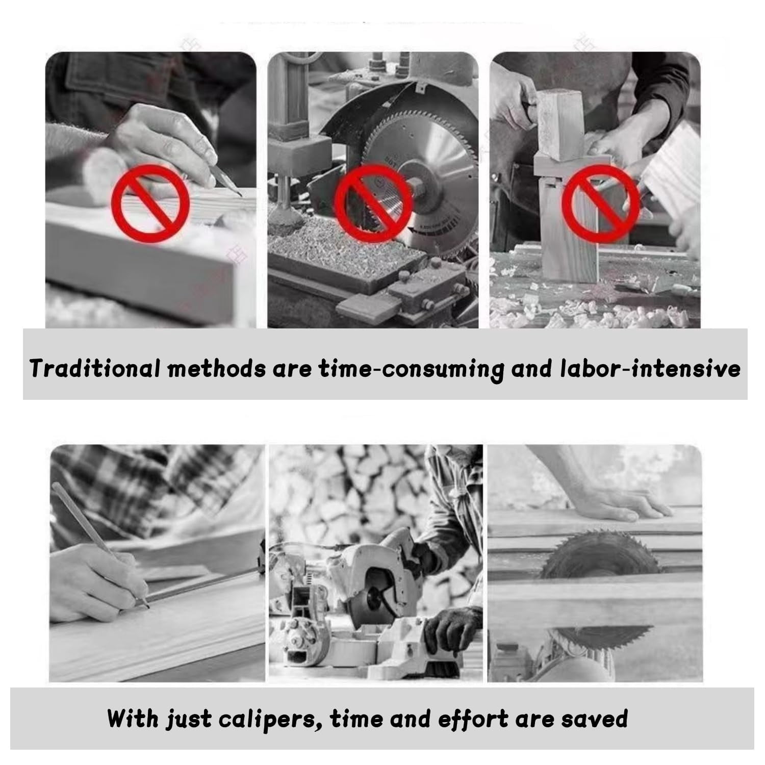Positioning Calipers , Adjustable Stainless Steel Precision Measuring Tool, Straight Edge Guide for Circular Saw Hand Saw Cutting