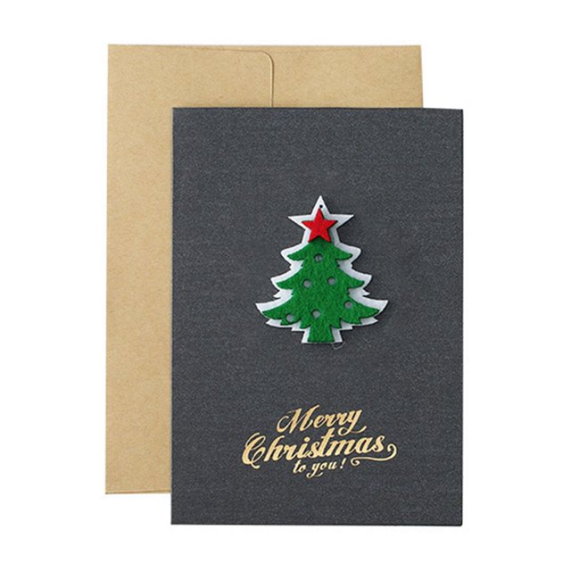 Vintage Pearl Paper Christmas Greeting Card Three Dimensional Blessing Thanksgiving Christmas Blessing Card With Envelope