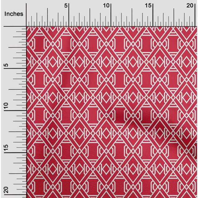 oneOone Organic Cotton Poplin Twill Fabric Check & Geometric Decor Fabric Printed BTY 42 Inch Wide