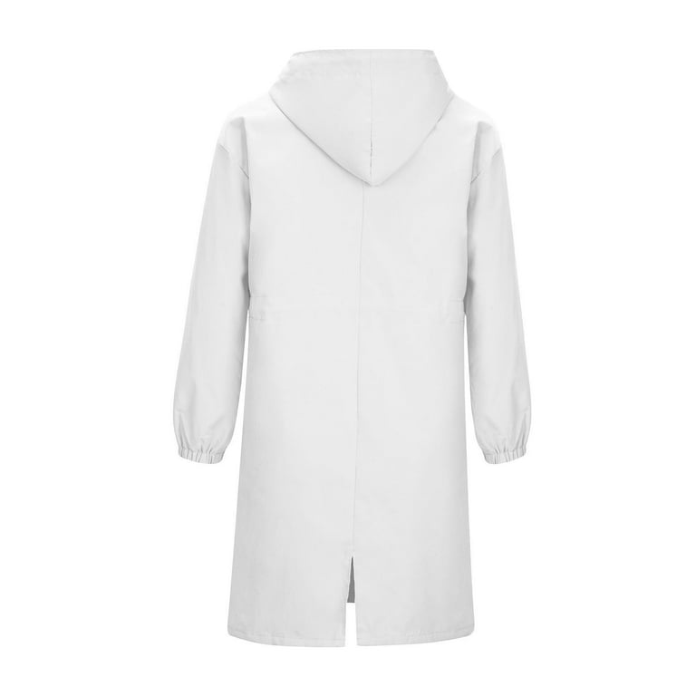 Long white windbreaker best sale