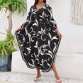 thumbnail image 4 of HAJWOH Women’s Kaftan Cover Up Dress V Neck High Slit Beach Pool Party Plus Size Moo Moos, 4 of 5