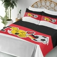 thumbnail image 3 of Ambesonne Emoji Fitted & Top Sheet Set with Sham, Germany Soccer Team Themed, Dark Coral Black White, 3 of 5