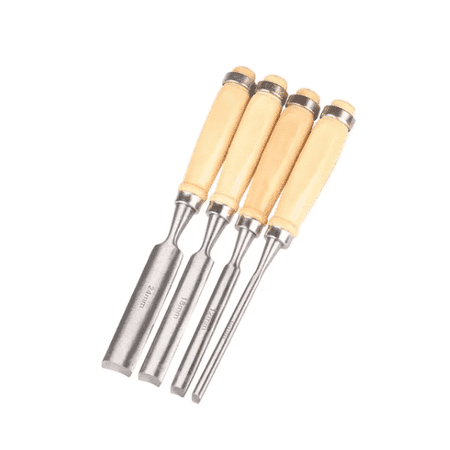 

QUTETN Narex (Made in Czech Republic) 4 pc set 6mm (1/4”) 12 (1/2”) 20 (3/4”) 26 (1 1/16”) mm Woodworking Chisels 863010