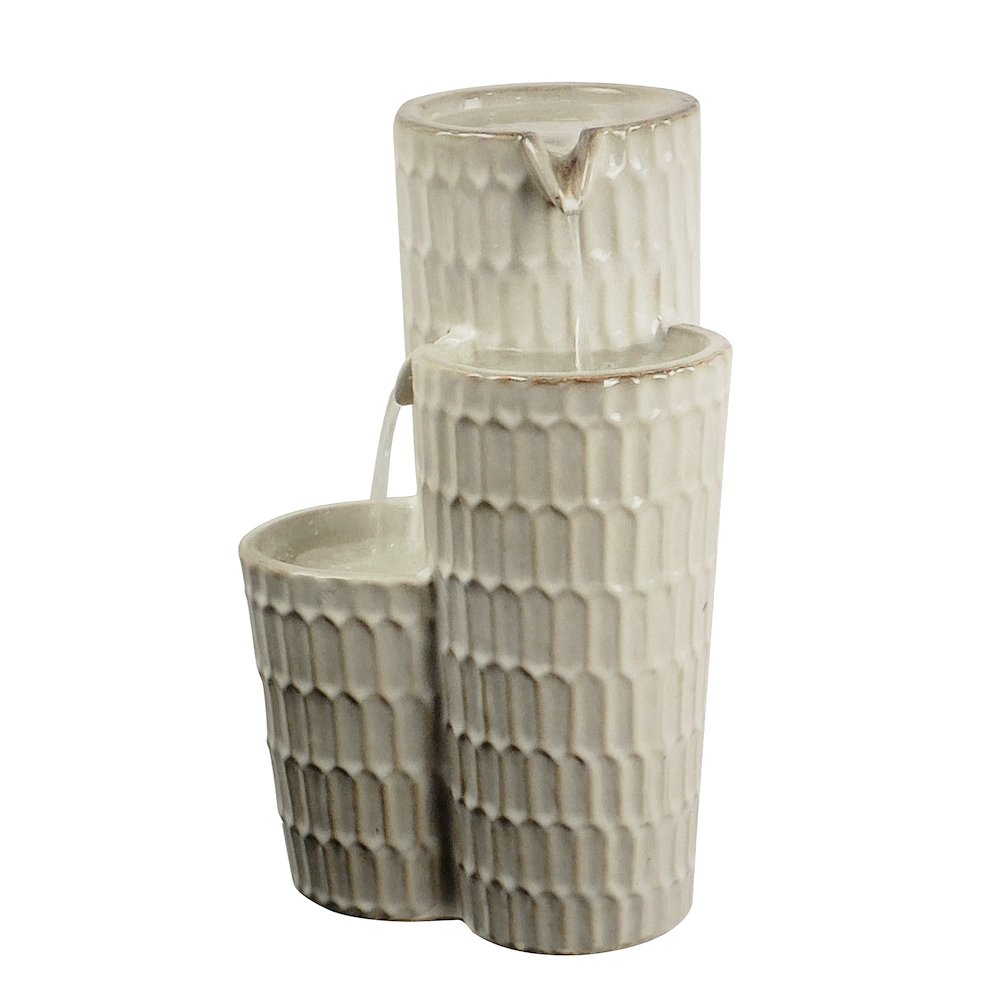 Hi-Line Gifts Ceramic Outdoor Garden Fountain - 25" - Cream