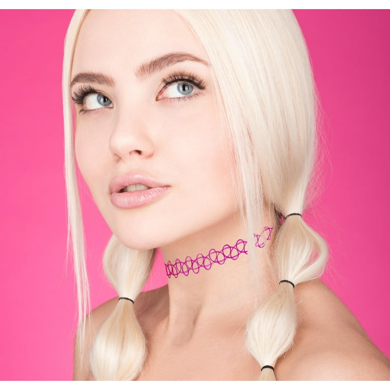 Expressions 3pc Assorted Tattoo Stretch Jewelry Collection Pink