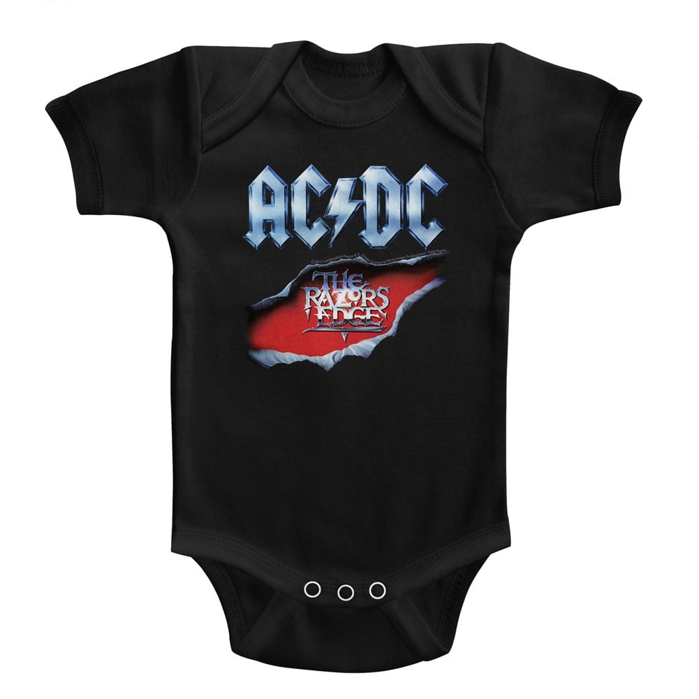 AC/DC Infant Bodysuit Razors Edge Album Black Romper 