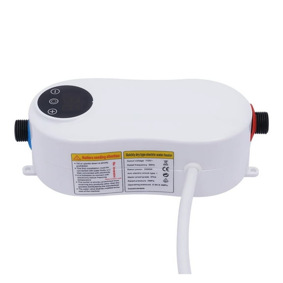 3500W Tankless Mini Hot Water Heater IPX4 W/ Digital Display Thermostatic Washing Heating System For Home Kitchen Bathroom ,Energy Saving